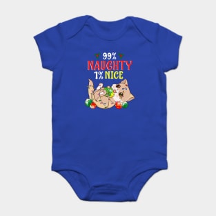 Naughty or Nice Christmas Cat Funny Humor Baby Bodysuit